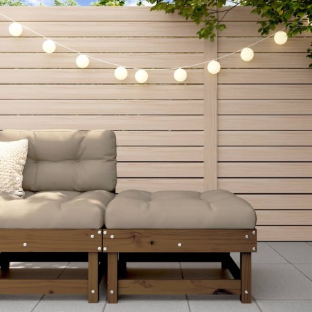 vidaXL Sgabello da Giardino con Cuscino Miele Legno Massello di Pino