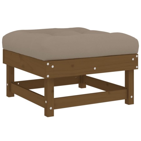 vidaXL Sgabello da Giardino con Cuscino Miele Legno Massello di Pino
