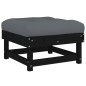 vidaXL Poggiapiedi da Giardino con Cuscino Legno Massello di Pino Nero vidaXL Poggiapiedi da Giardino con Cuscino Legno Massello di Pino Nero
