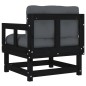 vidaXL Sedie da Giardino con Cuscini 2pz Legno Massello di Pino Nero vidaXL Sedie da Giardino con Cuscini 2pz Legno Massello di Pino Nero