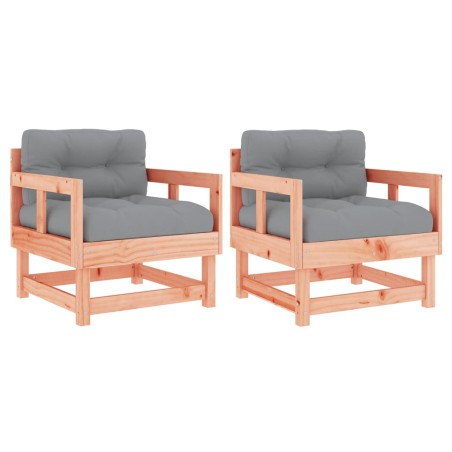 vidaXL Sedie da Giardino con Cuscini 2 pz in Legno Massello di Douglas