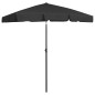 Ombrellone da Spiaggia Nero 180x120 cm