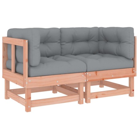 vidaXL Divani Angolari con Cuscini 2 pz in Legno Massello di Douglas