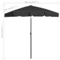 Ombrellone da Spiaggia Nero 180x120 cm