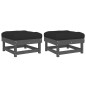vidaXL Poggiapiedi Giardino con Cuscini 2pz Legno Massello Pino Grigio vidaXL Poggiapiedi Giardino con Cuscini 2pz Legno Massello Pino Grigio