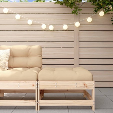 vidaXL Poggiapiedi da Giardino con Cuscino in Legno Massello di Pino