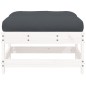 vidaXL Poggiapiedi da Giardino con Cuscino Legno Massello Pino Bianco vidaXL Poggiapiedi da Giardino con Cuscino Legno Massello Pino Bianco