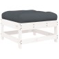 vidaXL Poggiapiedi da Giardino con Cuscino Legno Massello Pino Bianco vidaXL Poggiapiedi da Giardino con Cuscino Legno Massello Pino Bianco