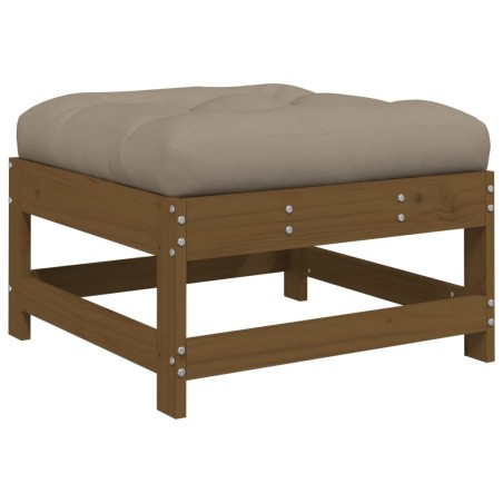 vidaXL Sgabello da Giardino con Cuscino Miele Legno Massello di Pino