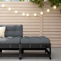 vidaXL Poggiapiedi da Giardino con Cuscino Legno Massello di Pino Nero vidaXL Poggiapiedi da Giardino con Cuscino Legno Massello di Pino Nero
