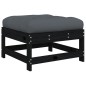 vidaXL Poggiapiedi da Giardino con Cuscino Legno Massello di Pino Nero vidaXL Poggiapiedi da Giardino con Cuscino Legno Massello di Pino Nero