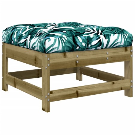 vidaXL Poggiapiedi da Giardino con Cuscino in Legno Impregnato di Pino