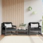 vidaXL Sedie da Giardino con Cuscini 2pz Legno Massello di Pino Grigio vidaXL Sedie da Giardino con Cuscini 2pz Legno Massello di Pino Grigio