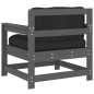 vidaXL Sedie da Giardino con Cuscini 2pz Legno Massello di Pino Grigio vidaXL Sedie da Giardino con Cuscini 2pz Legno Massello di Pino Grigio