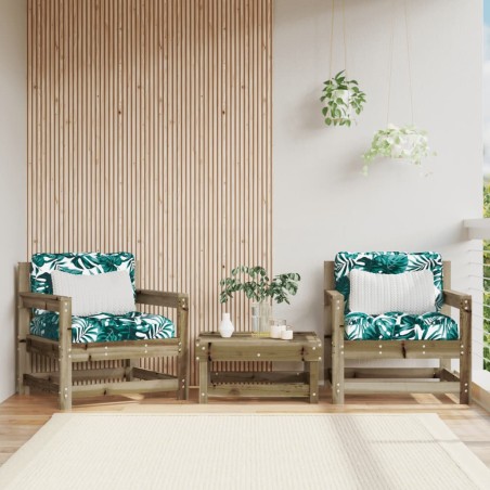 vidaXL Sedie da Giardino con Cuscini 2 pz in Legno Impregnato di Pino
