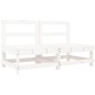 vidaXL Divani Centrali con Cuscini 2 pz Legno Massello di Pino Bianco vidaXL Divani Centrali con Cuscini 2 pz Legno Massello di Pino Bianco