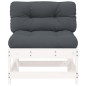 vidaXL Divani Centrali con Cuscini 2 pz Legno Massello di Pino Bianco vidaXL Divani Centrali con Cuscini 2 pz Legno Massello di Pino Bianco
