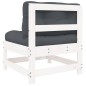 vidaXL Divani Centrali con Cuscini 2 pz Legno Massello di Pino Bianco vidaXL Divani Centrali con Cuscini 2 pz Legno Massello di Pino Bianco