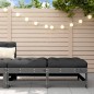 vidaXL Poggiapiedi Giardino con Cuscini 2pz Legno Massello Pino Grigio vidaXL Poggiapiedi Giardino con Cuscini 2pz Legno Massello Pino Grigio