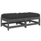 vidaXL Poggiapiedi Giardino con Cuscini 2pz Legno Massello Pino Grigio vidaXL Poggiapiedi Giardino con Cuscini 2pz Legno Massello Pino Grigio