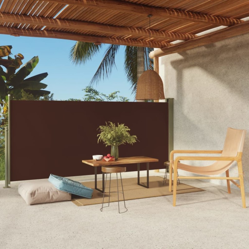 Tenda Laterale Retrattile per Patio 140x300 cm Marrone Tenda Laterale Retrattile per Patio 140x300 cm Marrone