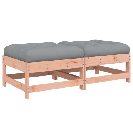 vidaXL Poggiapiedi Giardino con Cuscini 2 pz Legno Massello di Douglas