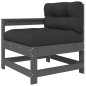 vidaXL Sedie da Giardino con Cuscini 2pz Legno Massello di Pino Grigio vidaXL Sedie da Giardino con Cuscini 2pz Legno Massello di Pino Grigio