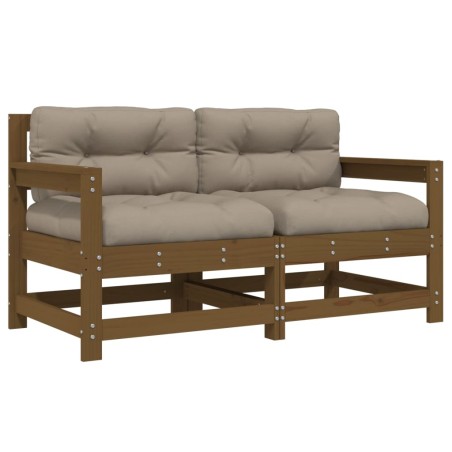 vidaXL Sedie da Giardino con Cuscini 2pz Legno Massello di Pino Miele