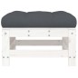 vidaXL Poggiapiedi da Giardino con Cuscino Legno Massello Pino Bianco