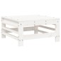 vidaXL Poggiapiedi da Giardino con Cuscino Legno Massello Pino Bianco