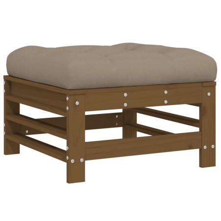 vidaXL Sgabello da Giardino con Cuscino Miele Legno Massello di Pino