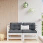 vidaXL Divani Angolari con Cuscini 2 pz Legno Massello di Pino Bianco vidaXL Divani Angolari con Cuscini 2 pz Legno Massello di Pino Bianco