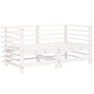 vidaXL Divani Angolari con Cuscini 2 pz Legno Massello di Pino Bianco vidaXL Divani Angolari con Cuscini 2 pz Legno Massello di Pino Bianco