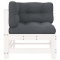 vidaXL Divani Angolari con Cuscini 2 pz Legno Massello di Pino Bianco vidaXL Divani Angolari con Cuscini 2 pz Legno Massello di Pino Bianco