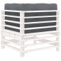 vidaXL Divani Angolari con Cuscini 2 pz Legno Massello di Pino Bianco vidaXL Divani Angolari con Cuscini 2 pz Legno Massello di Pino Bianco