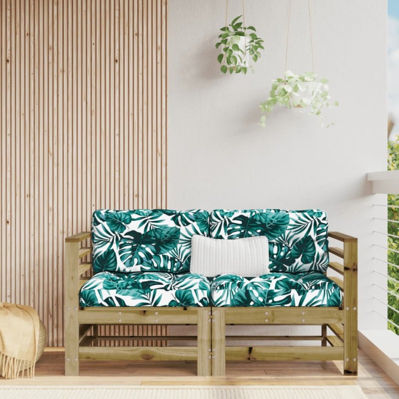vidaXL Divani Angolari con Cuscini 2 pz in Legno Impregnato di Pino vidaXL Divani Angolari con Cuscini 2 pz in Legno Impregnato di Pino