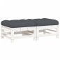 vidaXL Poggiapiedi Giardino con Cuscini 2pz Legno Massello Pino Bianco vidaXL Poggiapiedi Giardino con Cuscini 2pz Legno Massello Pino Bianco