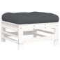 vidaXL Poggiapiedi Giardino con Cuscini 2pz Legno Massello Pino Bianco vidaXL Poggiapiedi Giardino con Cuscini 2pz Legno Massello Pino Bianco