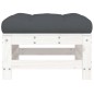 vidaXL Poggiapiedi Giardino con Cuscini 2pz Legno Massello Pino Bianco vidaXL Poggiapiedi Giardino con Cuscini 2pz Legno Massello Pino Bianco