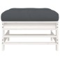 vidaXL Poggiapiedi Giardino con Cuscini 2pz Legno Massello Pino Bianco vidaXL Poggiapiedi Giardino con Cuscini 2pz Legno Massello Pino Bianco