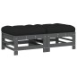 vidaXL Poggiapiedi Giardino con Cuscini 2pz Legno Massello Pino Grigio vidaXL Poggiapiedi Giardino con Cuscini 2pz Legno Massello Pino Grigio