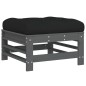 vidaXL Poggiapiedi Giardino con Cuscini 2pz Legno Massello Pino Grigio vidaXL Poggiapiedi Giardino con Cuscini 2pz Legno Massello Pino Grigio