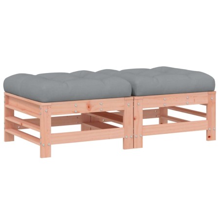 vidaXL Poggiapiedi Giardino con Cuscini 2 pz Legno Massello di Douglas