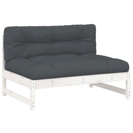 vidaXL Divano Centrale 120x80 cm in Legno Massello di Pino Bianco