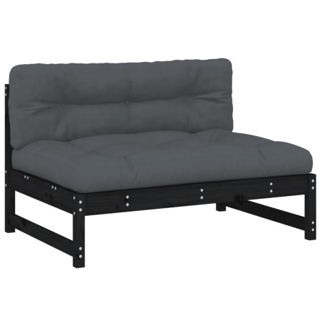 vidaXL Divano Centrale 120x80 cm in Legno Massello di Pino Nero