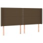 Testiera ad Orecchio Marrone Scuro 203x16x118/128 cm in Tessuto
