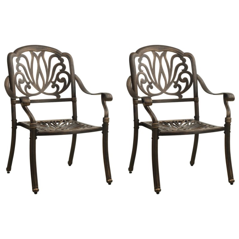 Sedie da Giardino 2 pz in Alluminio Pressofuso Bronzo Sedie da Giardino 2 pz in Alluminio Pressofuso Bronzo