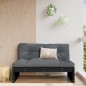 vidaXL Divano Centrale 120x80 cm in Legno Massello di Pino Nero vidaXL Divano Centrale 120x80 cm in Legno Massello di Pino Nero