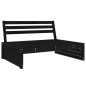 vidaXL Divano Centrale 120x80 cm in Legno Massello di Pino Nero vidaXL Divano Centrale 120x80 cm in Legno Massello di Pino Nero