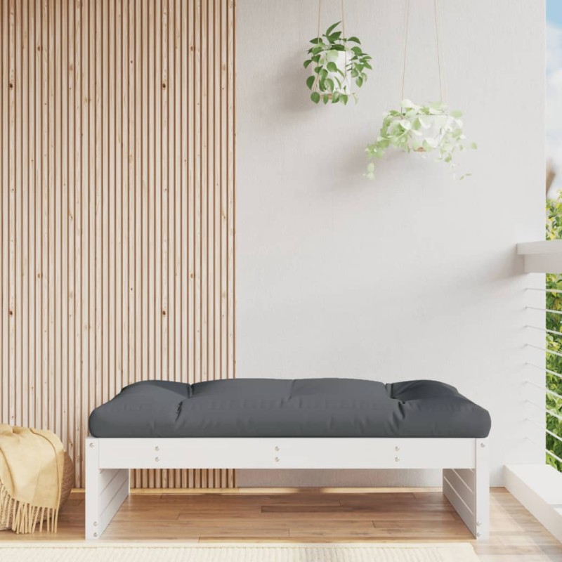 vidaXL Poggiapiedi da Giardino 120x80 cm Legno Massello di Pino Bianco vidaXL Poggiapiedi da Giardino 120x80 cm Legno Massello di Pino Bianco